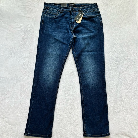 KENNETH COLE JEANS Men's Slim Fit Stretch Blue Jeans--36x32 - Picture 4 of 16